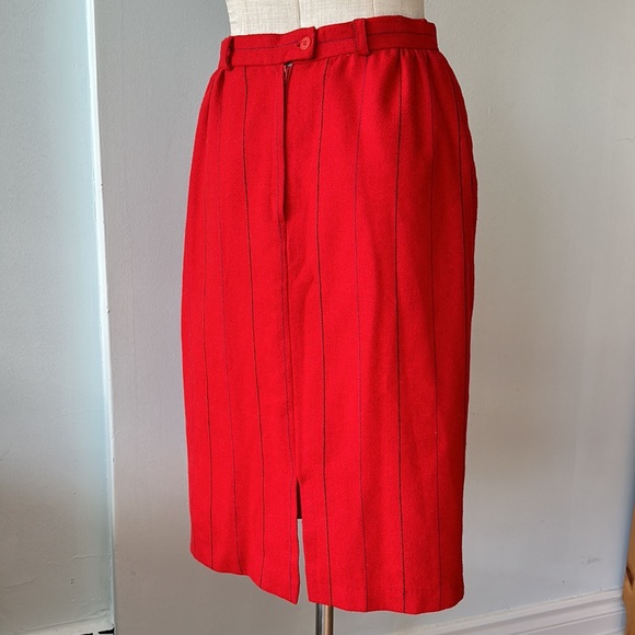 Vintage Junior Bazaar red striped pencil skirt - Picture 6 of 10